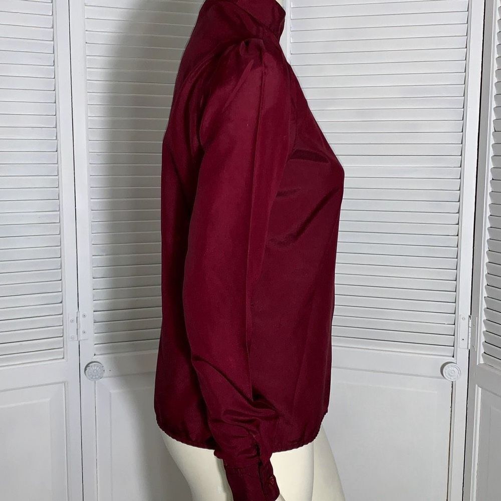 Vintage 70’s Jack Winters Burgundy Secretary Button Down Blouse Size 10‎ - Picture 8 of 12